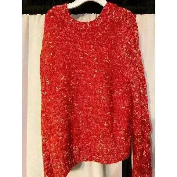 Good Threads Womens Large Red Cable Knit Sweater - Picture 5 of 7